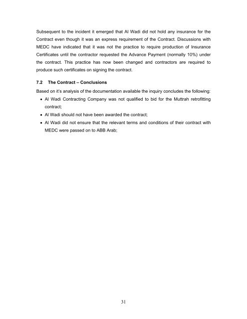 2006 Muttrah Incident Report - authority for electricity regulation, oman