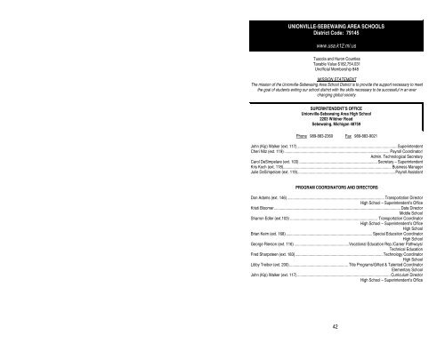 2008-09 Directory - Tuscola Intermediate School District