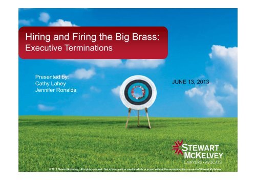 Hiring and Firing the Big Brass: - Stewart McKelvey