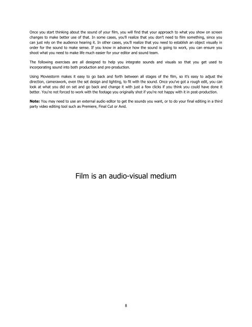 Making Better Movies with Moviestorm Vol 3: Sound and Light