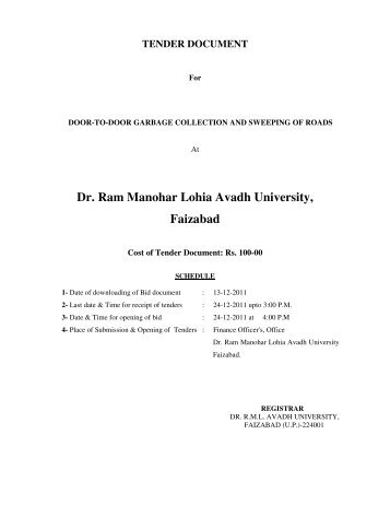 Dr. Ram Manohar Lohia Avadh University, Faizabad