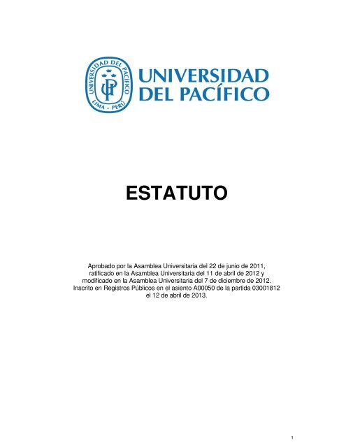 Estatuto 2013 - Universidad del Pacífico