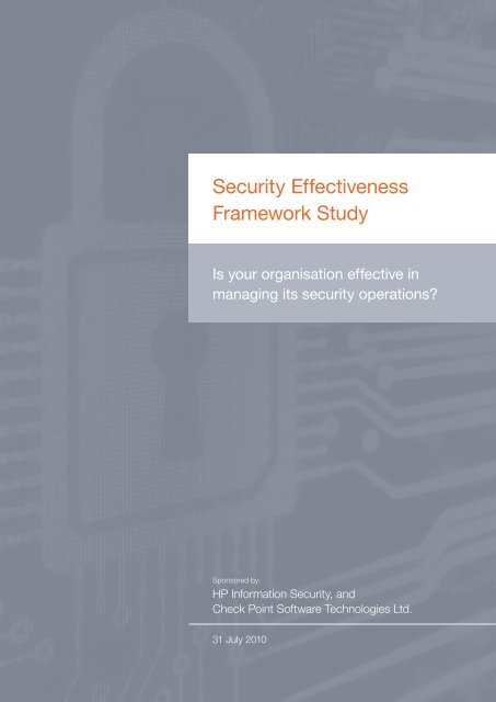 Security Effectiveness Framework Study