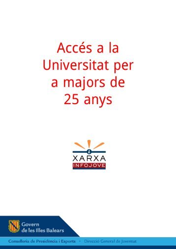 Accés a la Universitat per a majors de 25 anys - Infojove