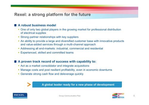 Rexel Communication Plan 2012 - Energy in Motion Toolkit