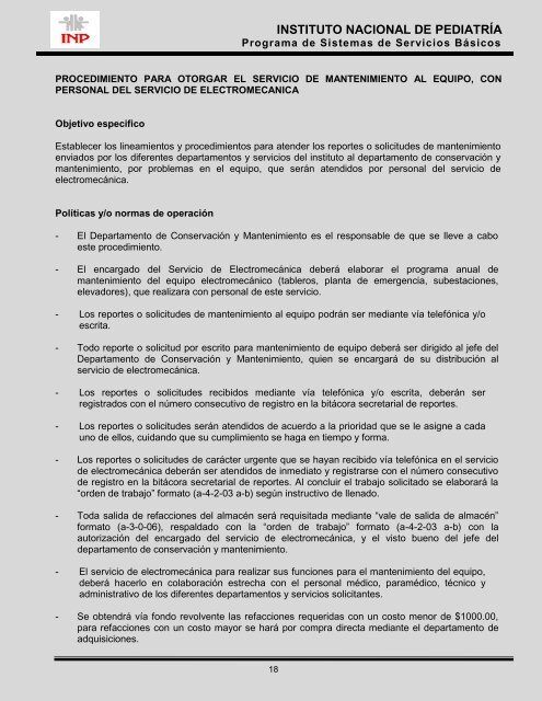 Programa de Sistemas de Servicios BÃ¡sicos - Instituto Nacional de ...