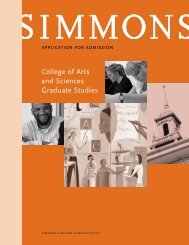 College of Arts and Sciences Graduate Studies - Simmons College