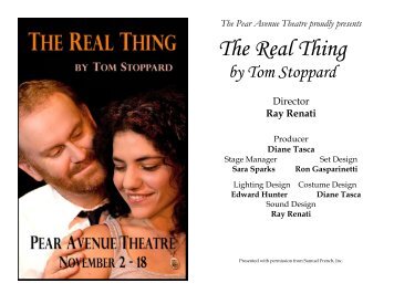 "The Real Thing" Program in pdf format. - The Pear Avenue Theatre