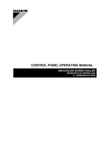 MicroTech III control panel_D-EOMAC00A10-12EN - Daikin