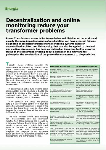 Decentralization and online monitoring reduce your ... - Treetech