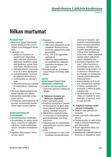 Nilkan murtumat - Terveyskirjasto