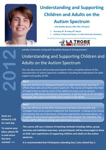 Understanding and Supporting Children and Adults on the Autism ...