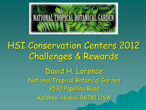 HSI Conservation Centers - Heliconia Society International