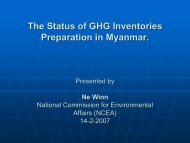The Status of GHG Inventories Preparation in Myanmar [PDF: 97KB]