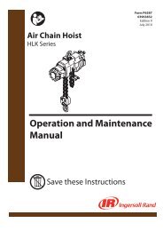 Operation and Maintenance Manual - ingersoll rand tech documents