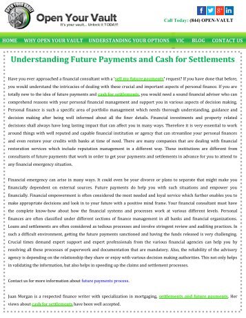 Understanding Future Payments and Cash for Settlements