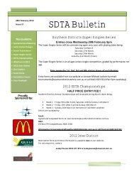 SDTA Bulletin - Southern Districts Tennis Association