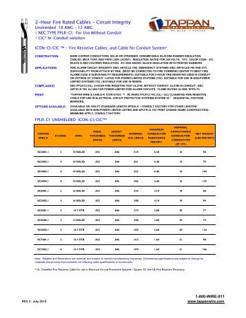 ICON-CI-CIC 2-Hour Survivable Cables - 2010 - tappan wire & cable