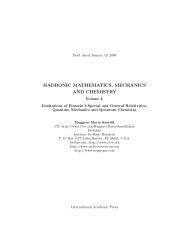 hadronic mathematics, mechanics and chemistry - Institute for Basic ...