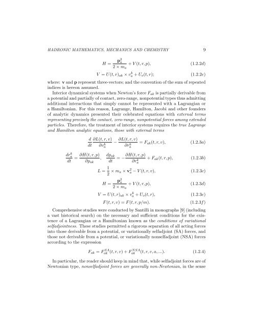 hadronic mathematics, mechanics and chemistry - Institute for Basic ...