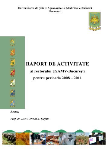 RAPORT DE ACTIVITATE al Rectorului pentru perioada 2008 - 2011