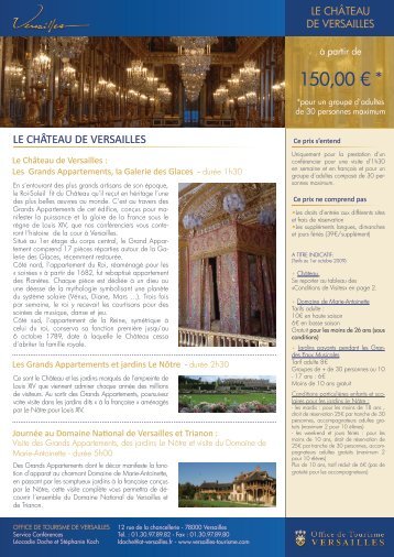 150,00 â¬ * - Office de tourisme de Versailles