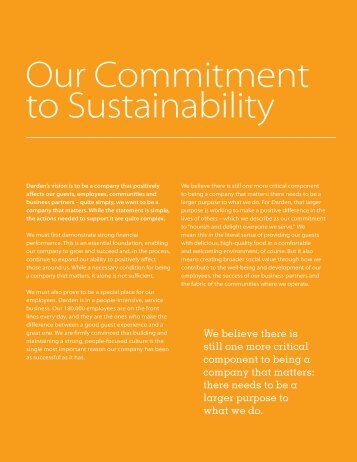 our commitment to Sustainability - Darden Restaurants