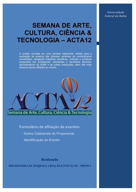 Semana de Arte, Cultura, CiÃªncia e Tecnologia - ACTA 11