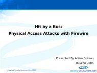 Hit by a Bus: Physical Access Attacks with Firewire - 2008 - Ruxcon