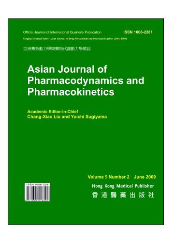 Asian Journal of Pharmacodynamics and Pharmacokinetics