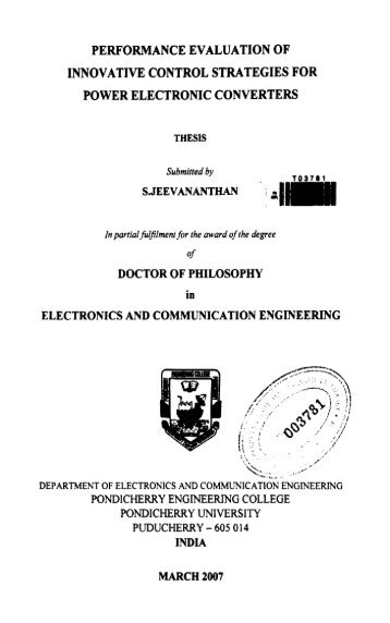 1 - Pondicherry University DSpace Portal