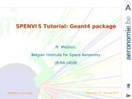 SPENVIS Tutorial: Geant4 package (N. Messios)