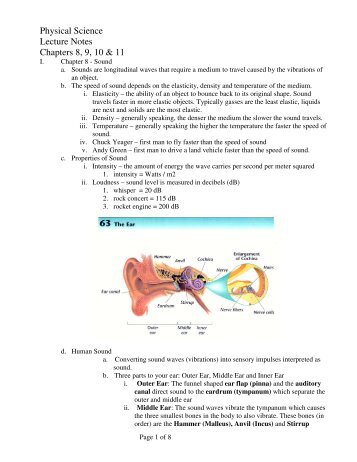 Physical Science Lecture Notes Chapters 8, 9, 10 & 11 - Mr.E Science