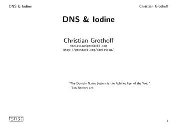 DNS and Iodine