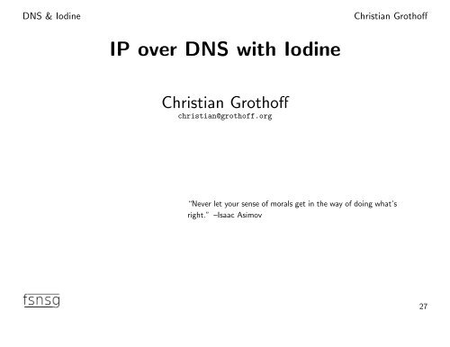 DNS and Iodine