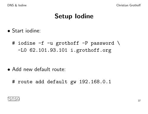 DNS and Iodine