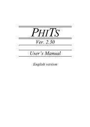 Ver. 2.30 User's Manual - PHITS