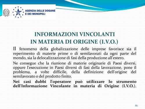 La cooperazione amministrativa in materia di origine