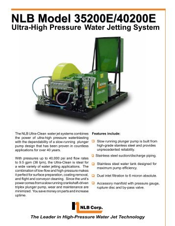 Ultra-High Pressure Water Jetting System NLB ... - NLB Corporation