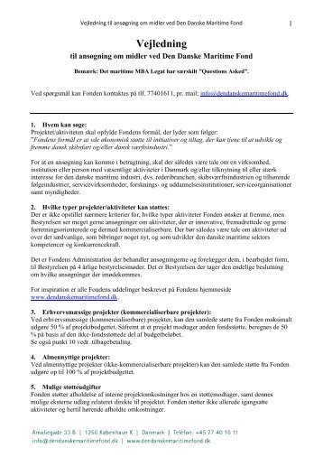 Vejledning til ansøgning (PDF) - Den Danske Maritime Fond