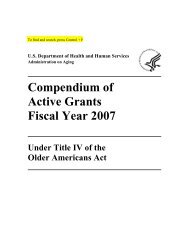Compendium of Active Grants FY 2007 - Administration on Aging