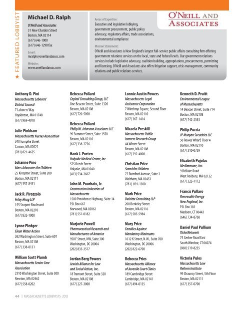 to download a PDF of the 2013 directory. - Massachusetts Lawyers ...