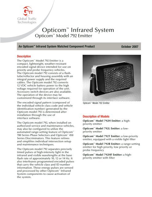 Opticom Â® Model 792 Emitter - GTT
