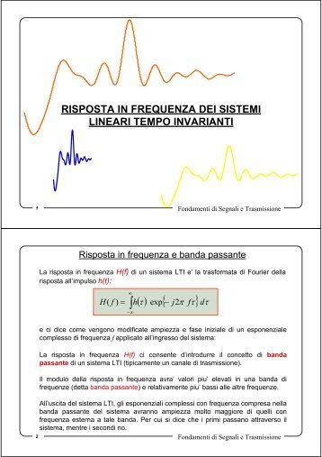 risposta in frequenza dei sistemi lineari tempo invarianti