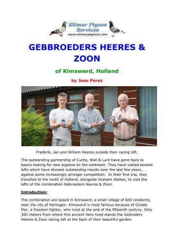 GEBBROEDERS HEERES & ZOON - Elimar Pigeon Services