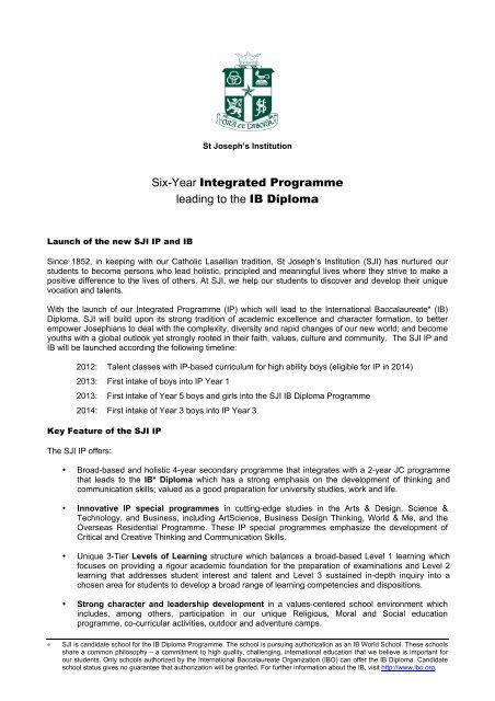 SJI IP - Information Sheet-1.pdf - ST Joseph's Institution