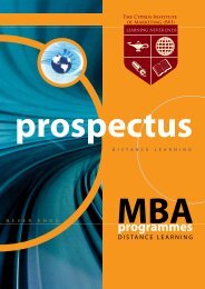 MBA programmes - The Cyprus Institute of Marketing