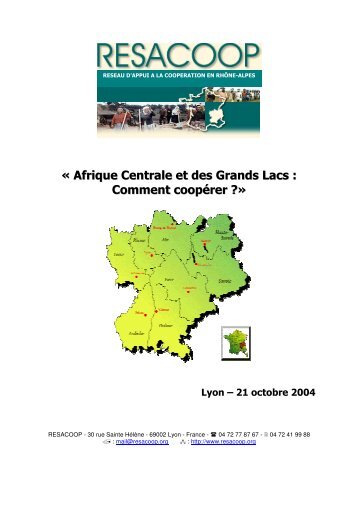 Afrique Centrale et des Grands Lacs : Comment coopÃ©rer - Resacoop