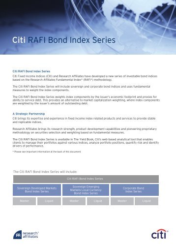 Citi RAFI Bond Index Series - The Yield Book