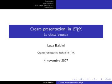 Creare presentazioni in LaTeX - La classe beamer - GuIT